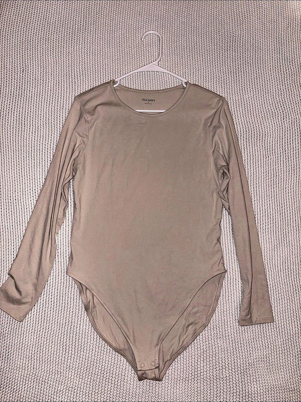 Old Navy Long-Sleeve Crew-Neck Bodysuit Brown XL